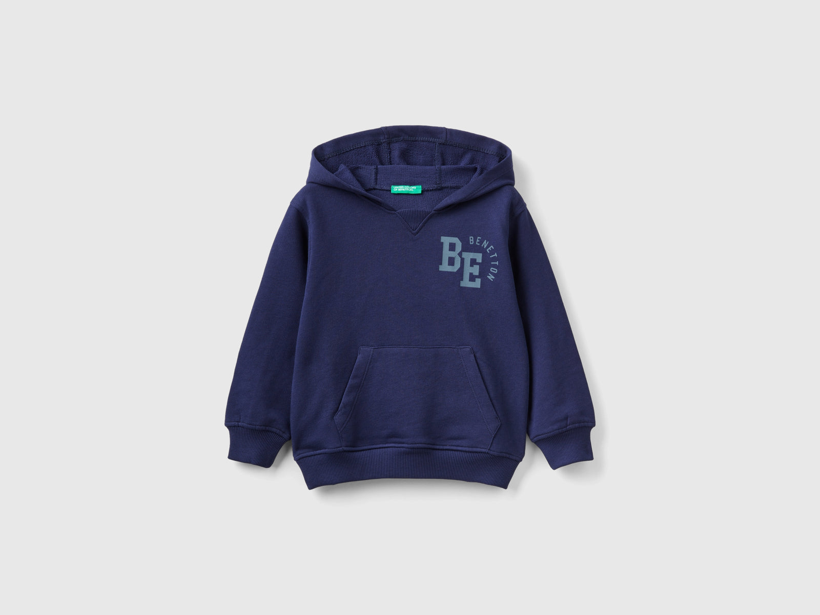 Felpa con cappuccio 100% cotone da bimbo blu scuro | Benetton Outlet