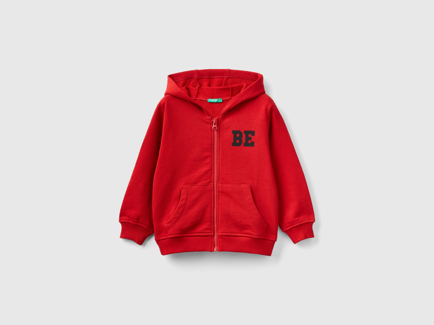 Felpa con logo e cappuccio da bimbo rosso | Benetton Outlet