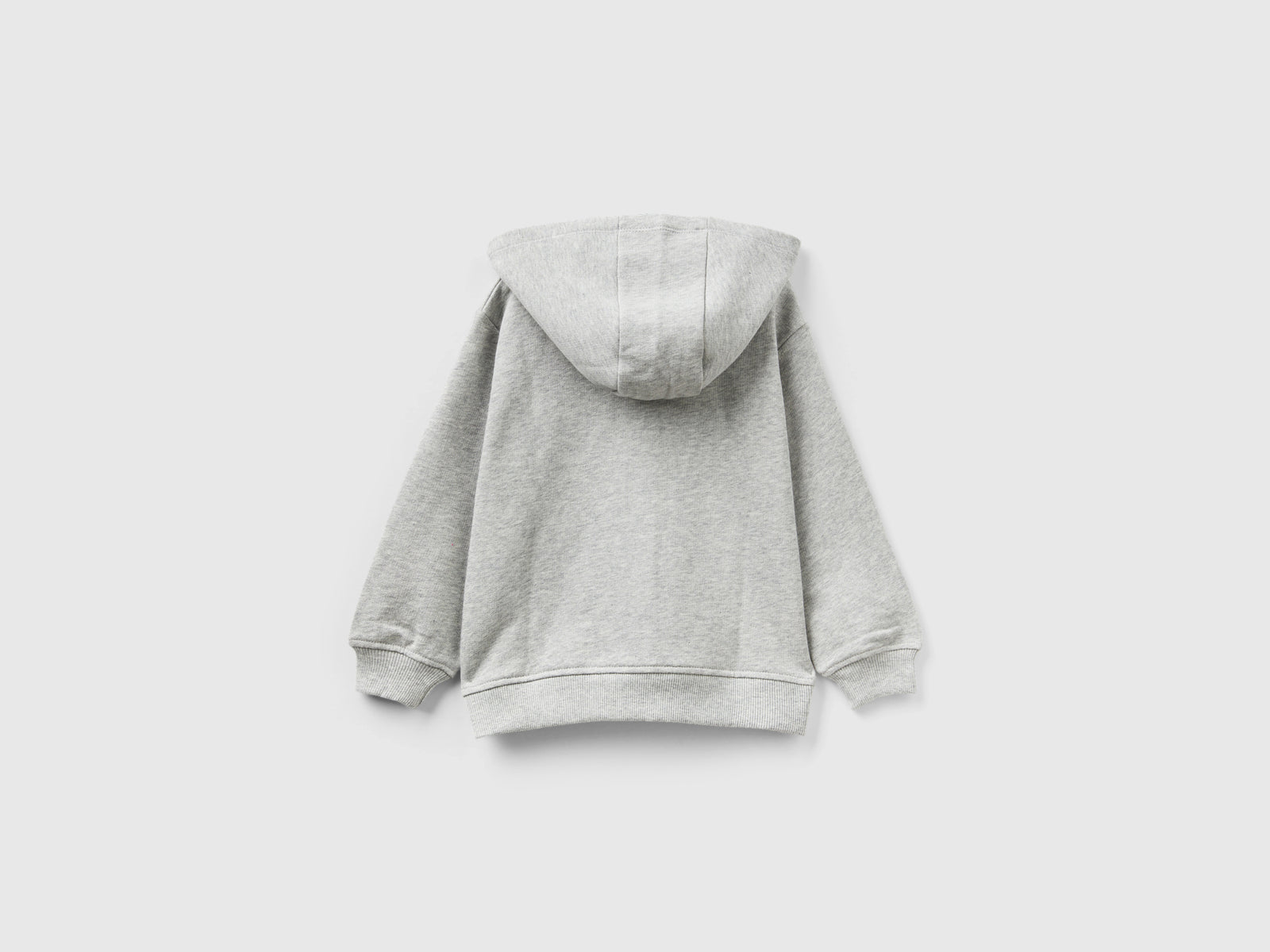Felpa con logo e cappuccio da bimbo grigio chiaro 2 | Benetton Outlet