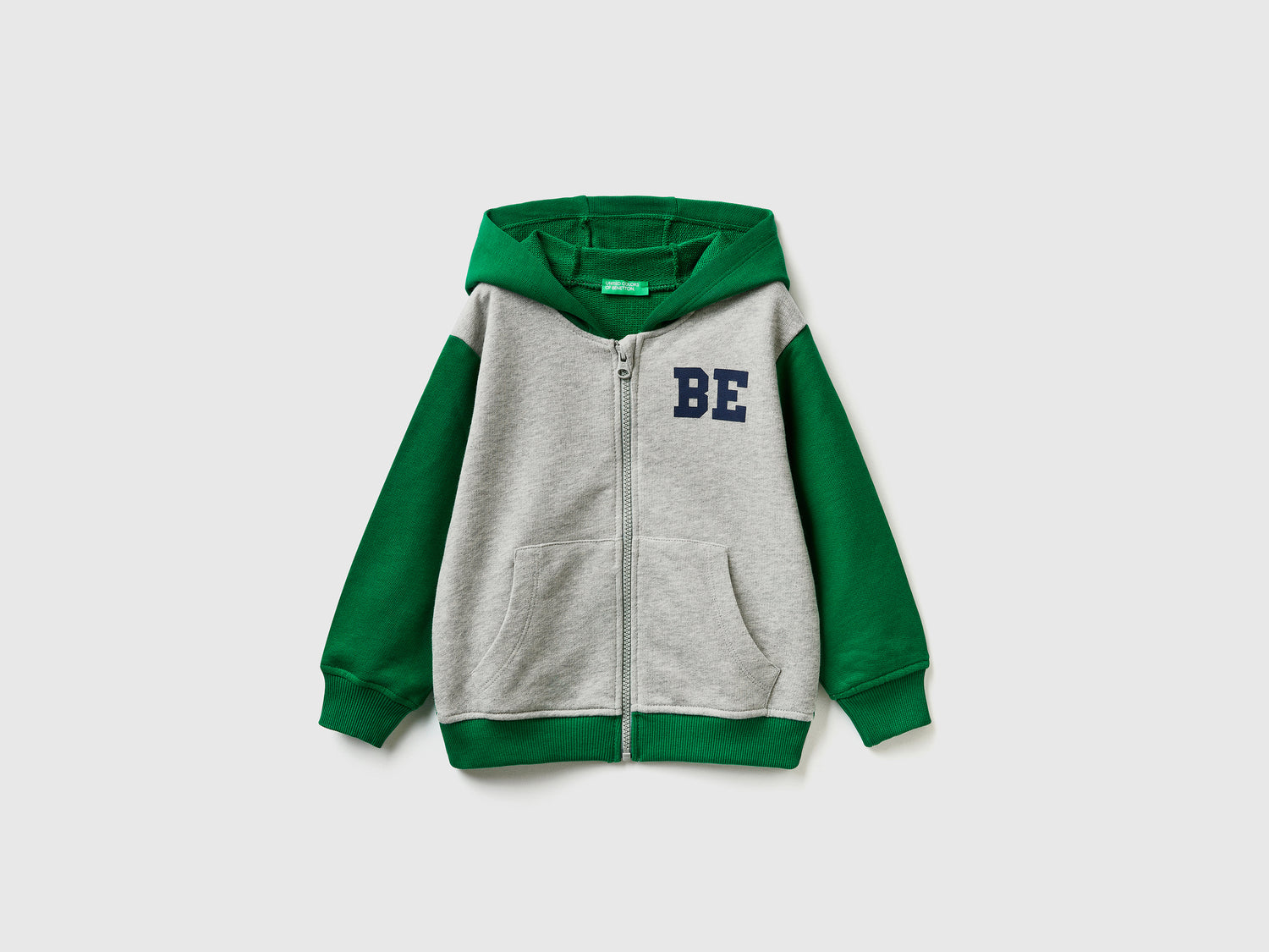 Felpa con logo e cappuccio da bimbo multi-color | Benetton Outlet