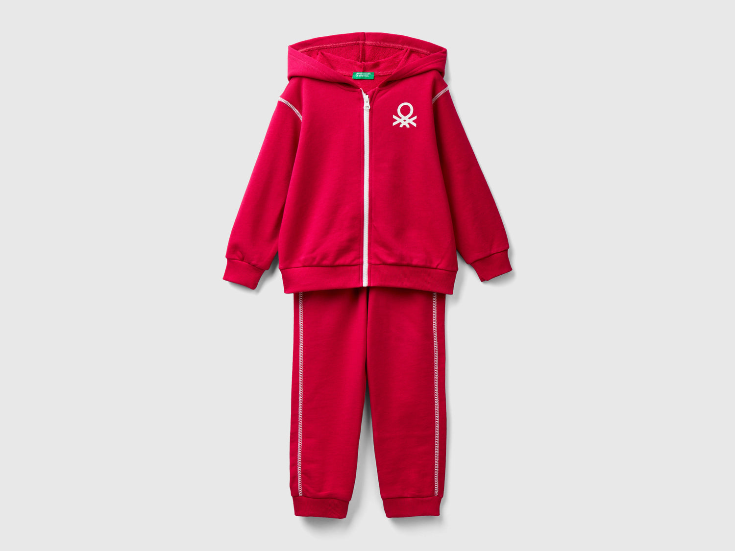 Tuta in felpa 100% cotone da bimbo ciclamino | Benetton Outlet