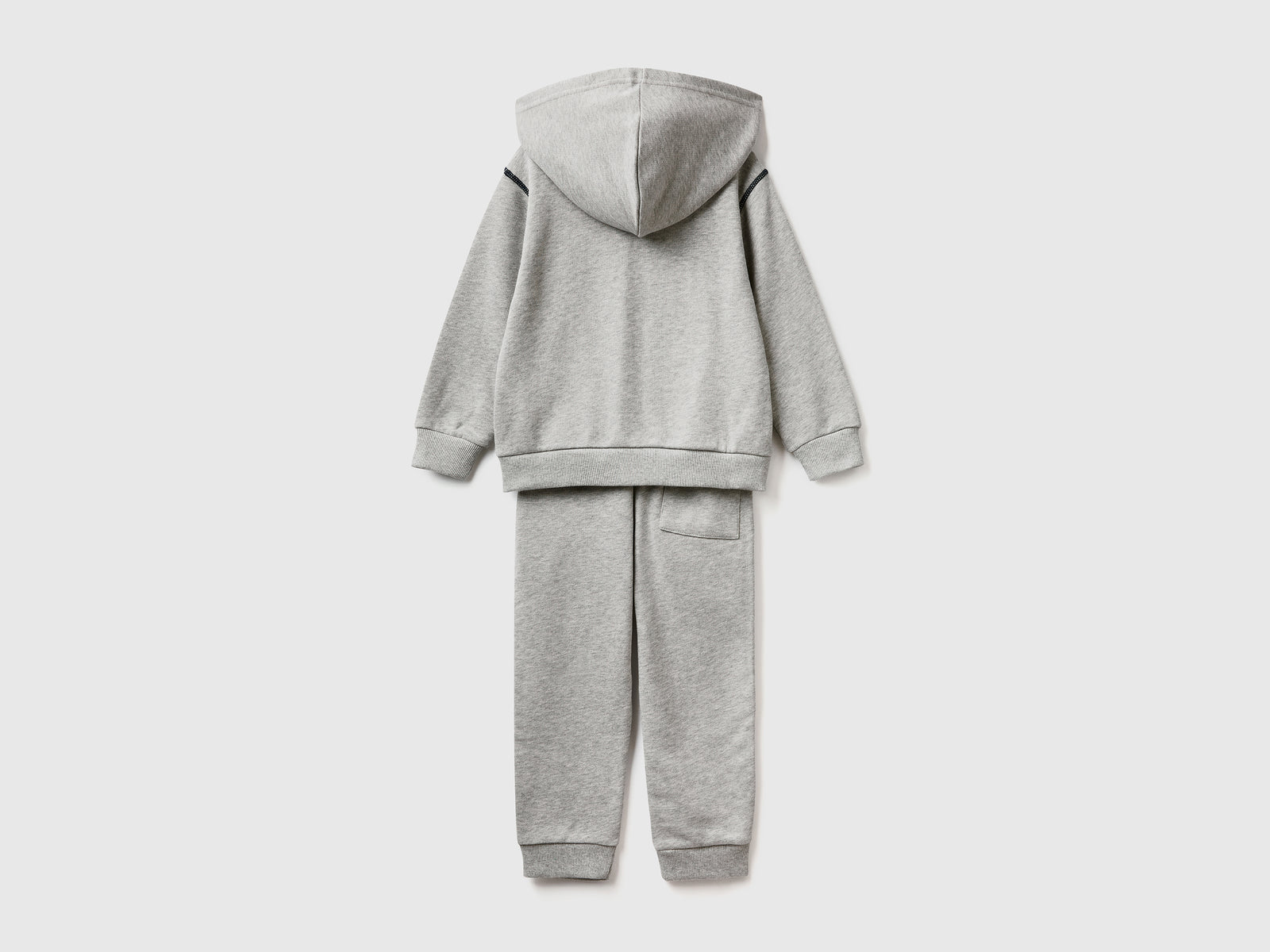 Tuta in felpa 100% cotone da bimbo grigio chiaro 2 | Benetton Outlet