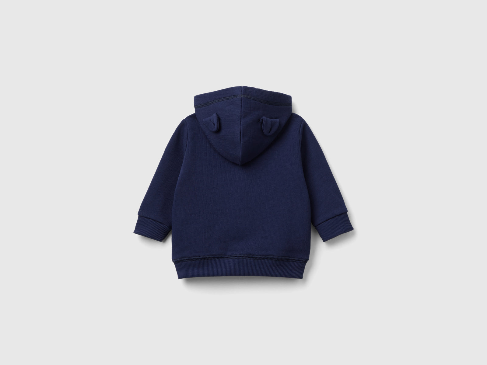 Felpa con cappuccio in cotone bio da neonato blu scuro 2 | Benetton Outlet