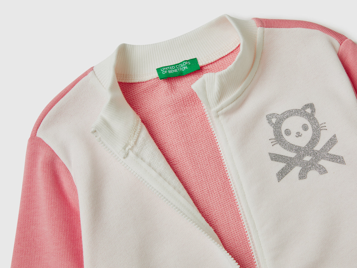 Organic cotton zip-up sweatshirt