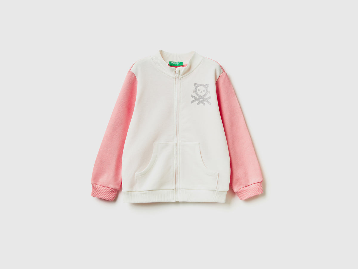 Organic cotton zip-up sweatshirt