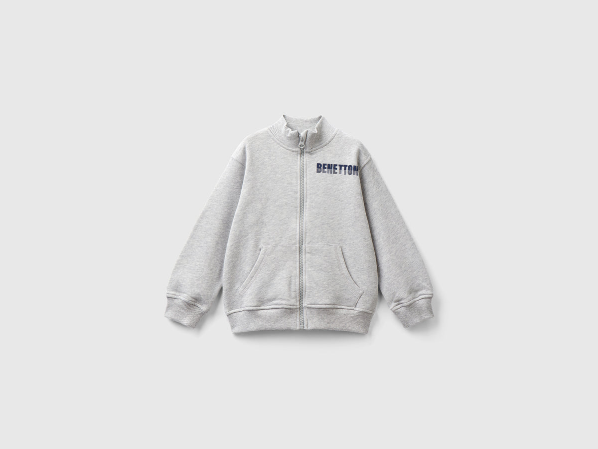 Felpa in cotone bio con zip