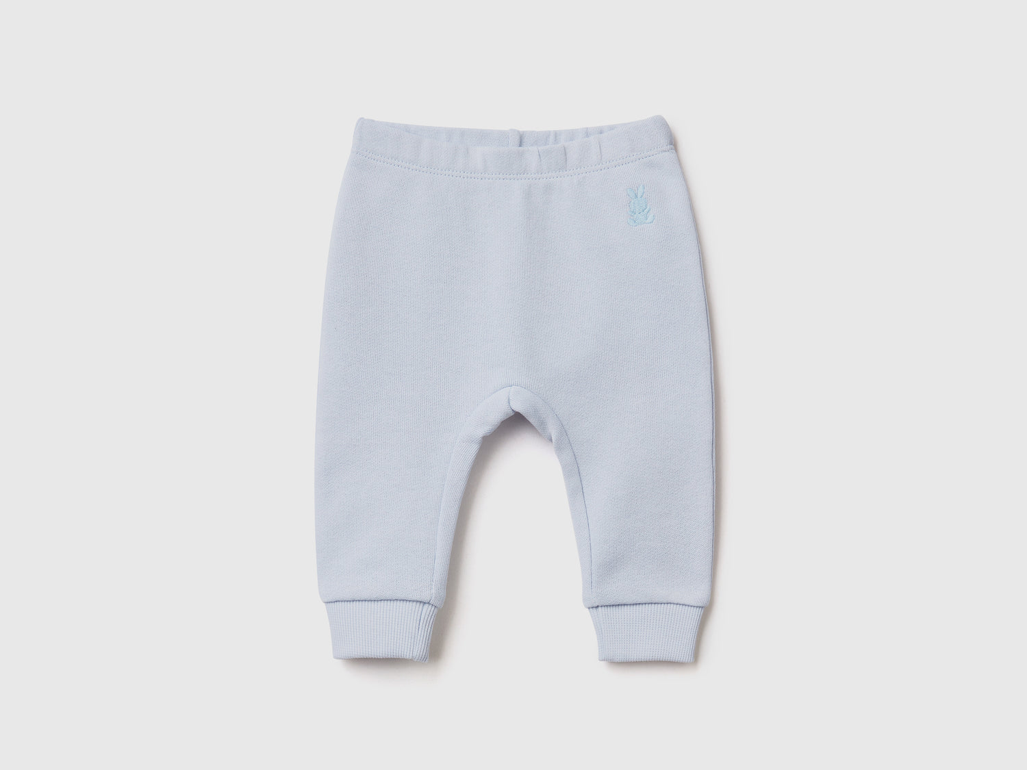 Pantaloni in felpa di cotone biologico da neonato celeste | Benetton Outlet