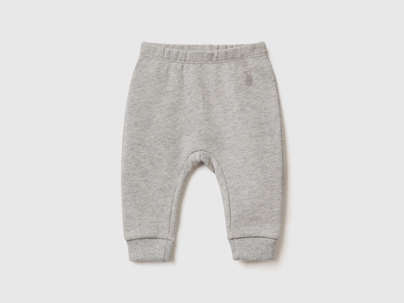 Pantaloni in felpa di cotone biologico da neonato grigio chiaro | Benetton Outlet