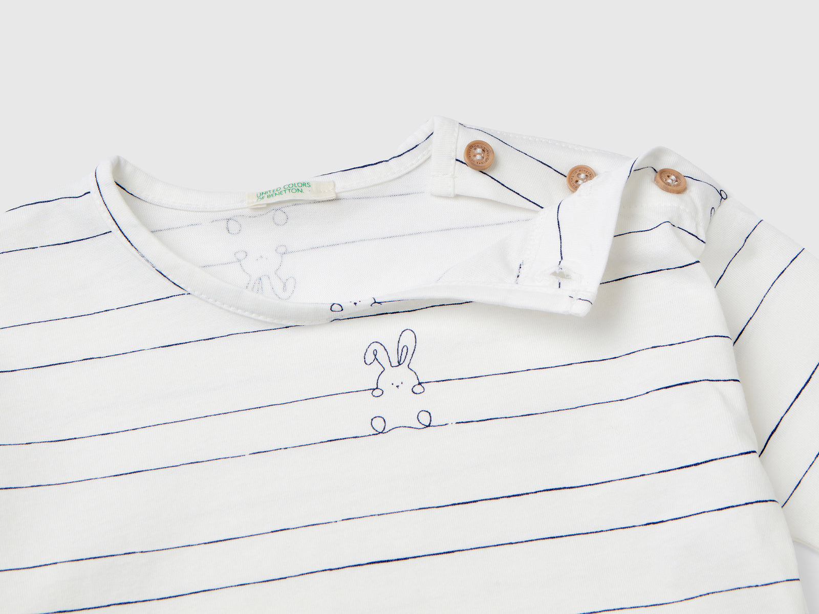 Maglietta fantasia a manica lunga da neonato bianco 2 | Benetton Outlet