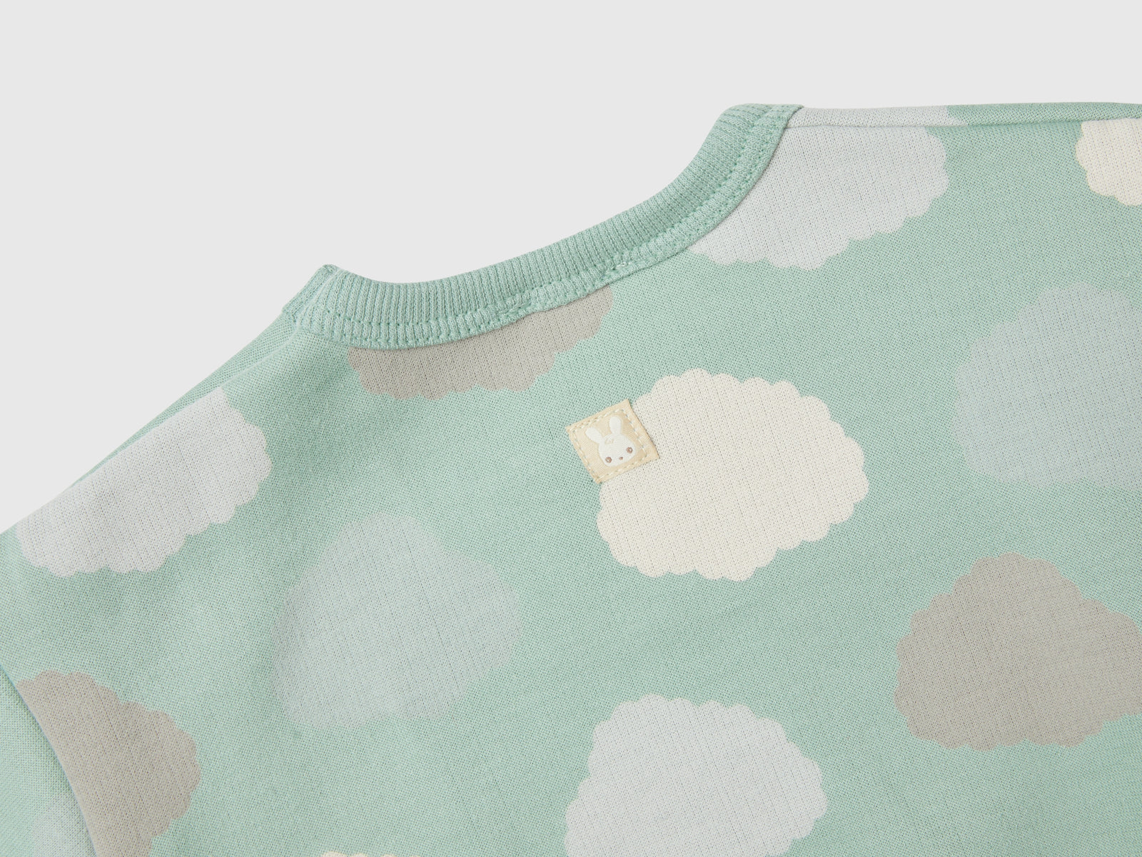 Felpa stampata foderata in ciniglia da neonato verde chiaro 3 | Benetton Outlet