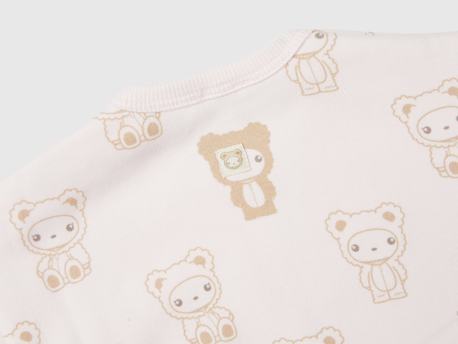 Felpa stampata foderata in ciniglia da neonato rosa tenue 3 | Benetton Outlet