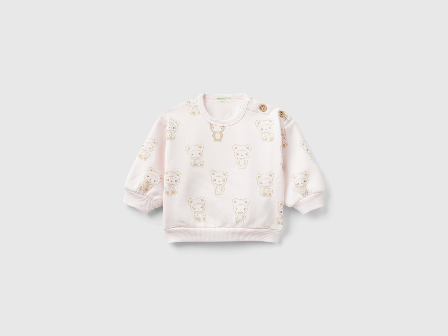 Felpa stampata foderata in ciniglia da neonato rosa tenue | Benetton Outlet