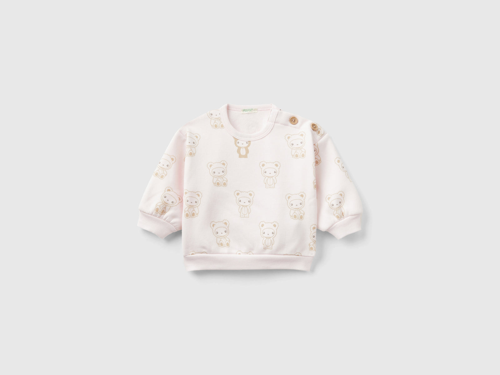 Felpa stampata foderata in ciniglia da neonato rosa tenue | Benetton Outlet