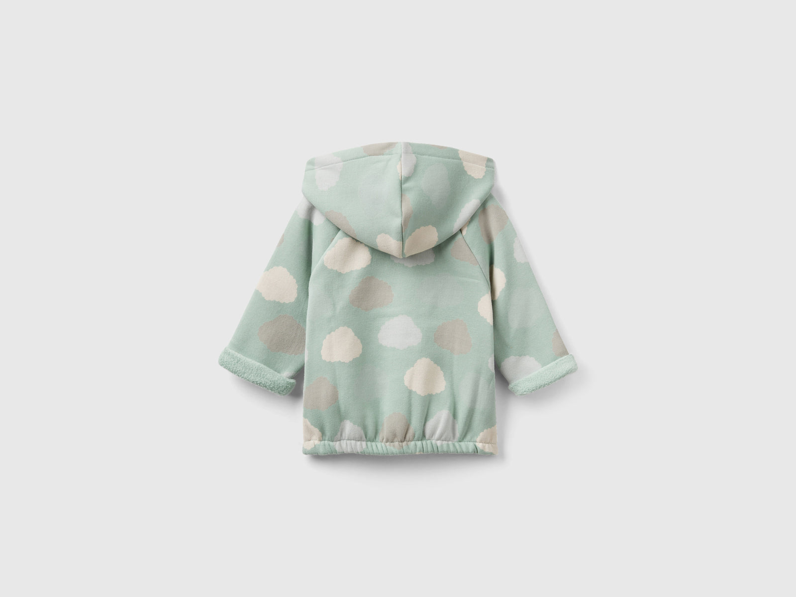 Sudadera con capucha forrada de chenilla da neonato verde chiaro 2 | Benetton Outlet