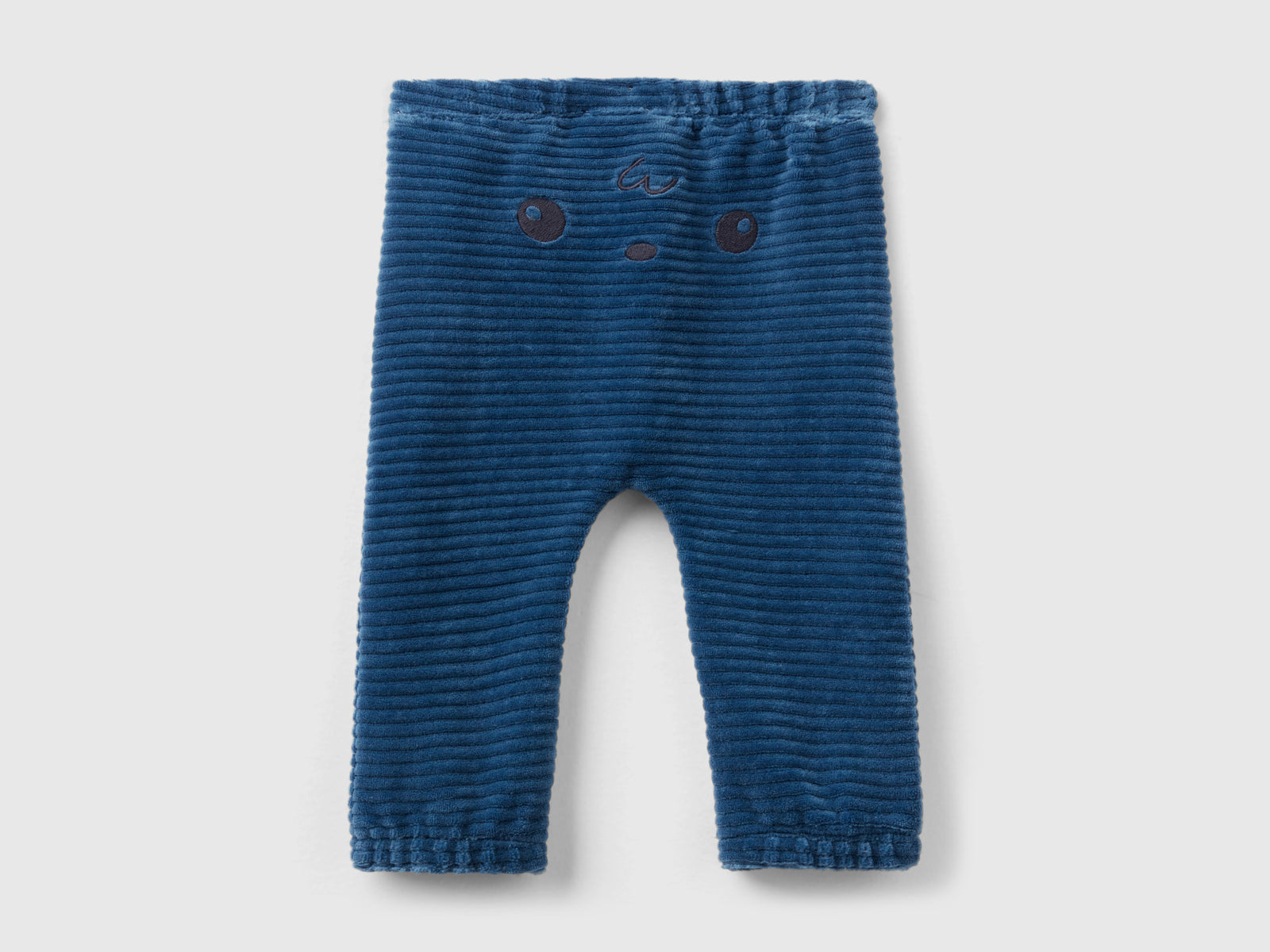 Pantaloni in ciniglia con ricamo da neonato blu 2 | Benetton Outlet