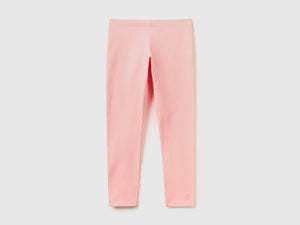 Leggings in cotone stretch con logo