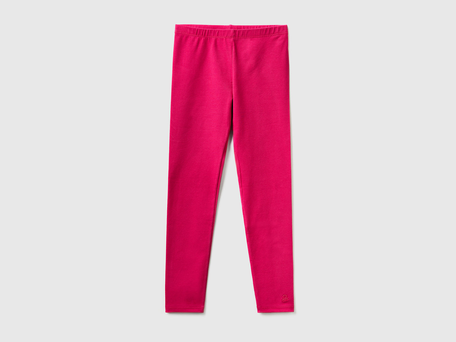 Leggings in cotone stretch con logo da bambina ciclamino | Benetton Outlet