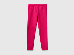 Leggings in cotone stretch con logo