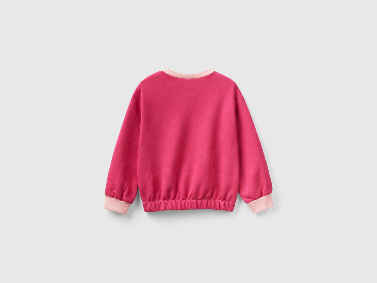 Felpa color block con stampa