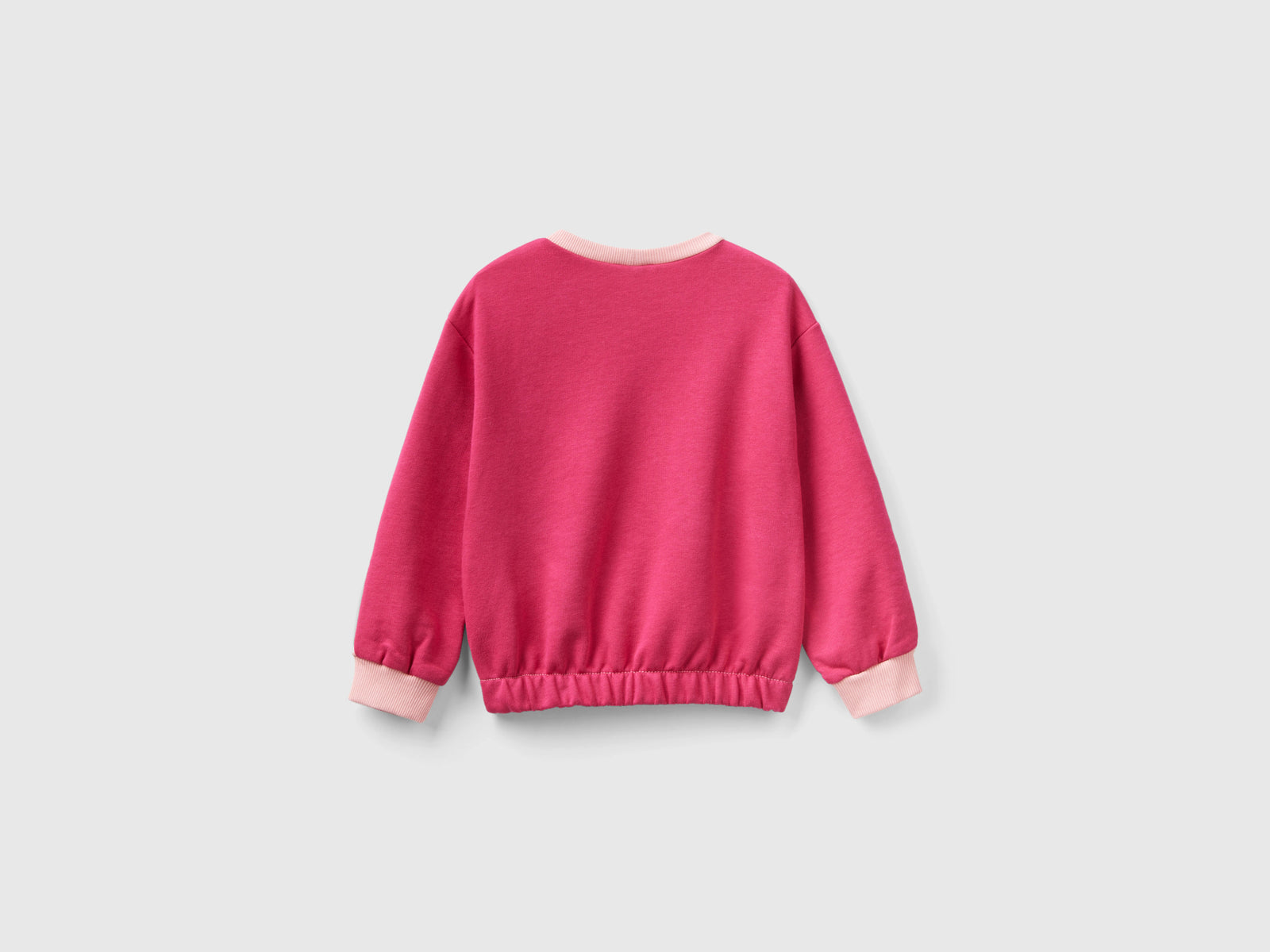 Felpa color block con stampa da bimba rosa 2 | Benetton Outlet