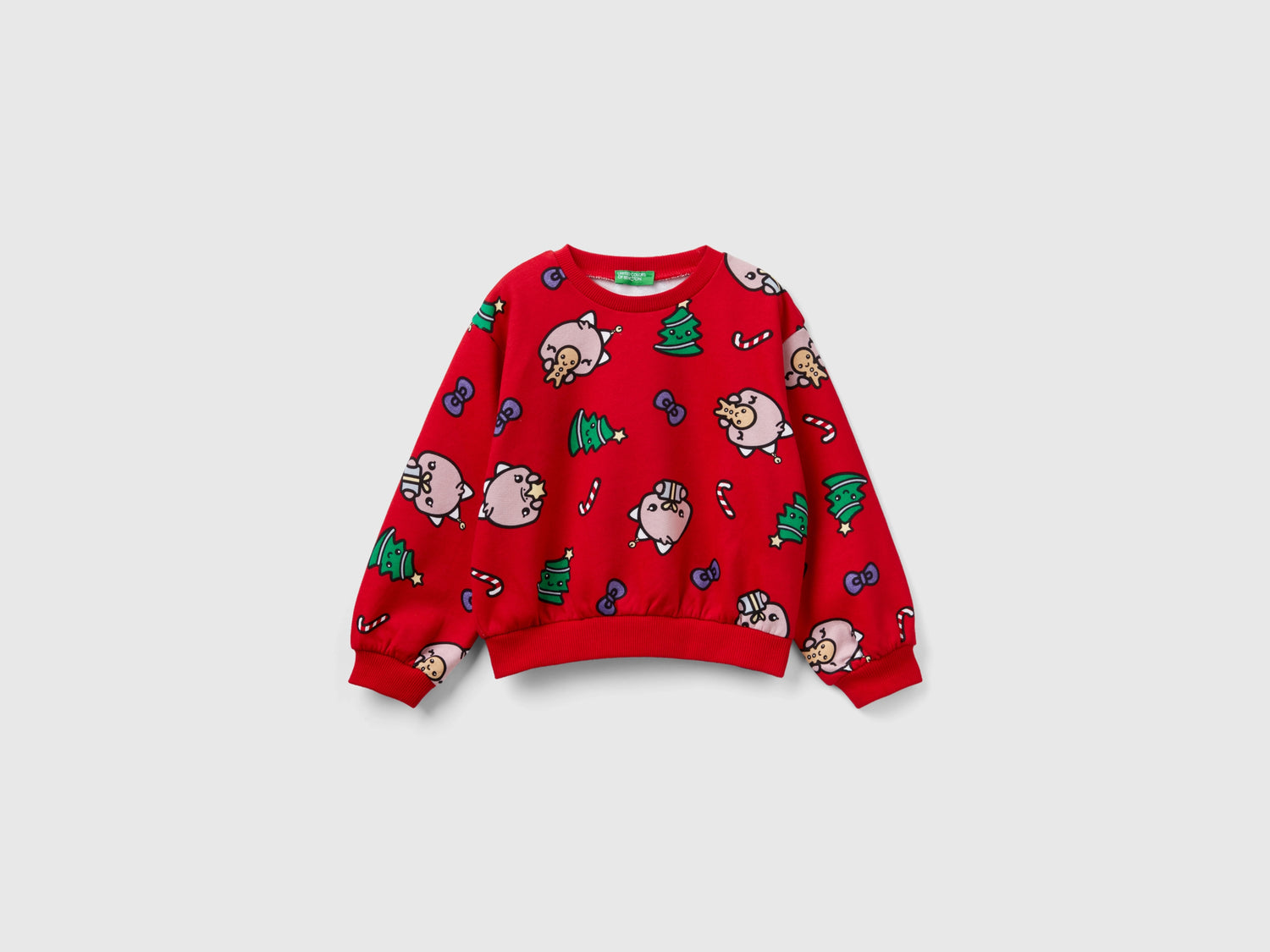 Sudadera navideña cálida de gran tamaño da bimba rosso | Benetton Outlet