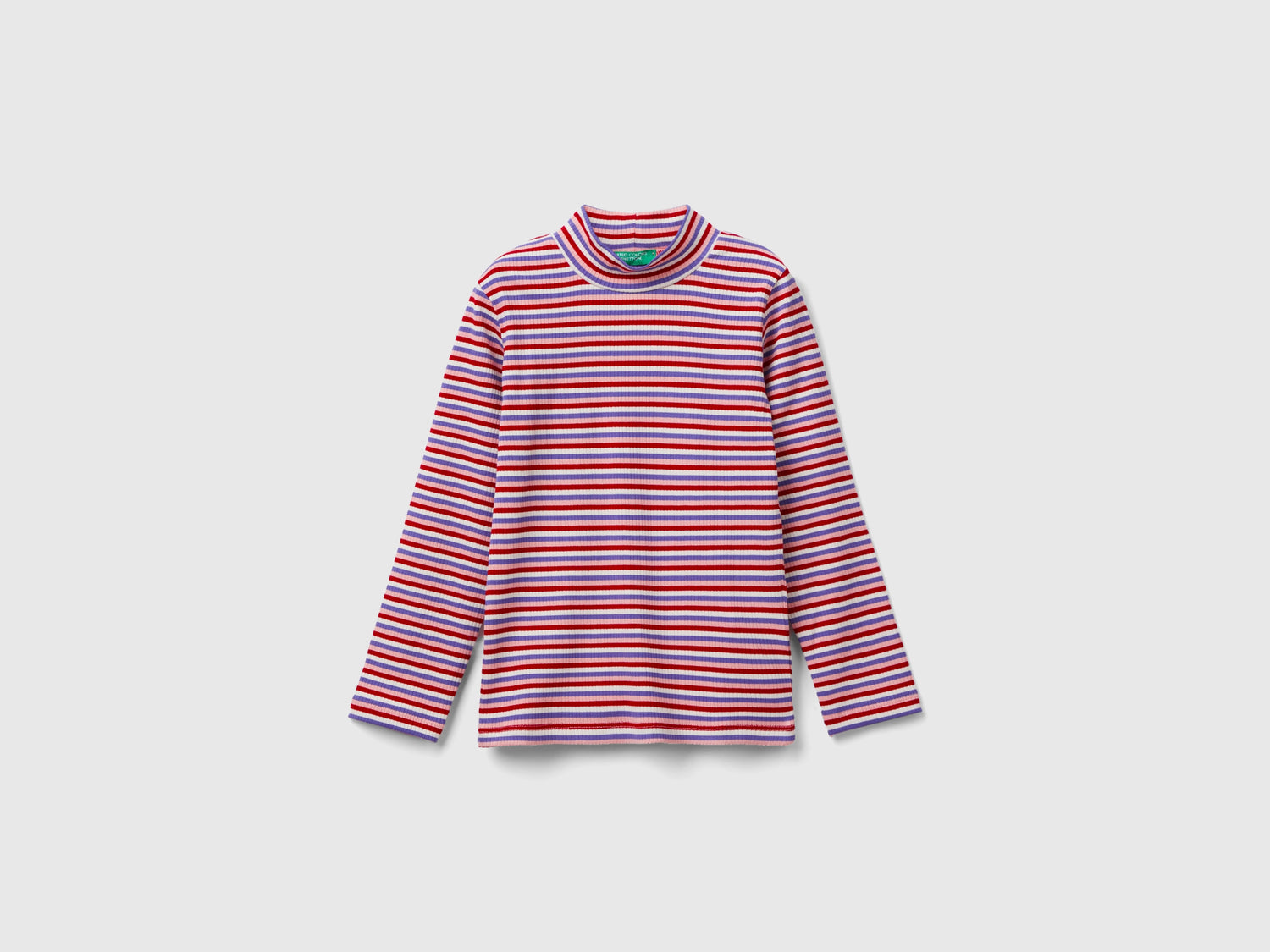 T-shirt lupetto a righe da bimba multi-color | Benetton Outlet