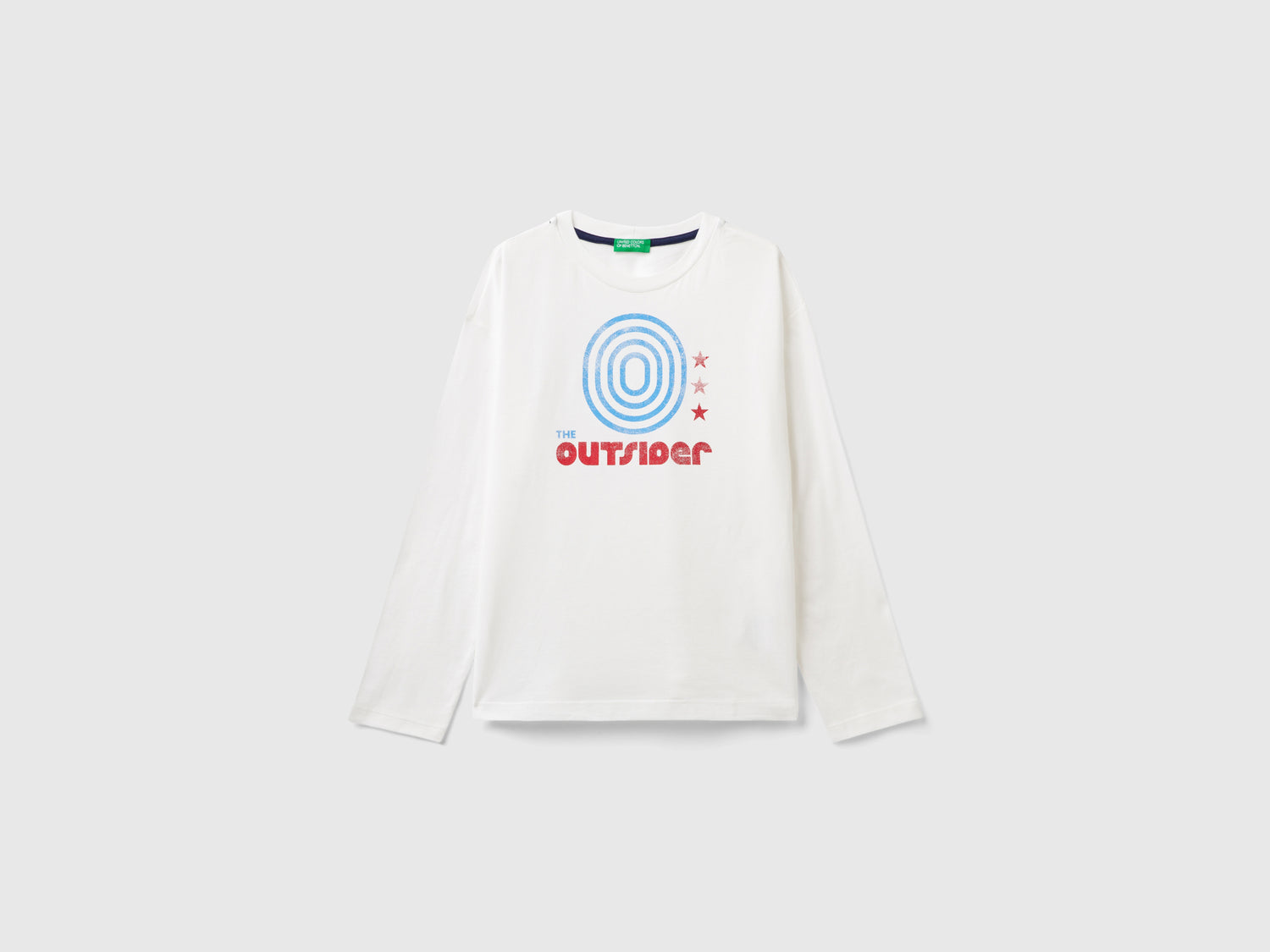 T-shirt in caldo cotone con stampa da bambino bianco | Benetton Outlet