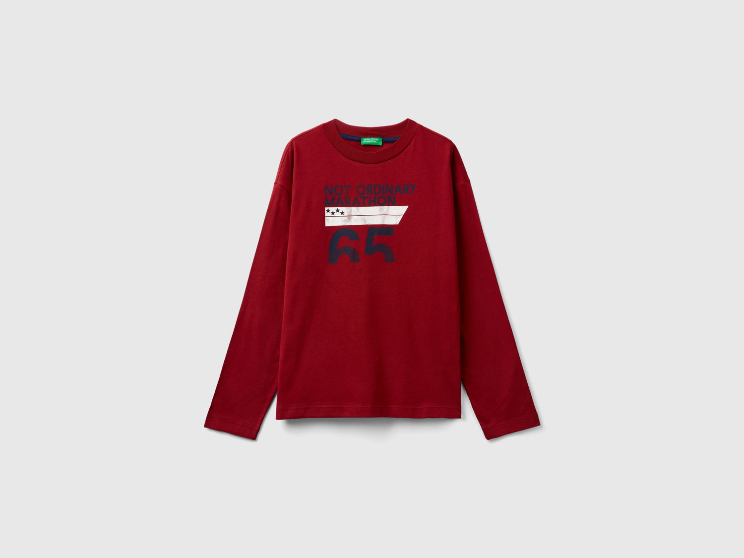 T-shirt in caldo cotone con stampa da bambino bordeaux | Benetton Outlet