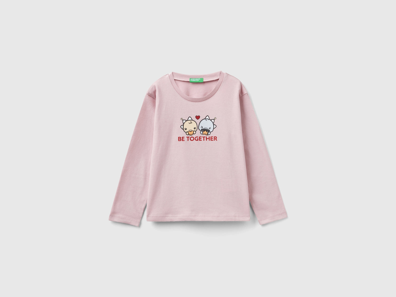 T-shirt natalizia in caldo cotone da bimba rosa pastello | Benetton Outlet