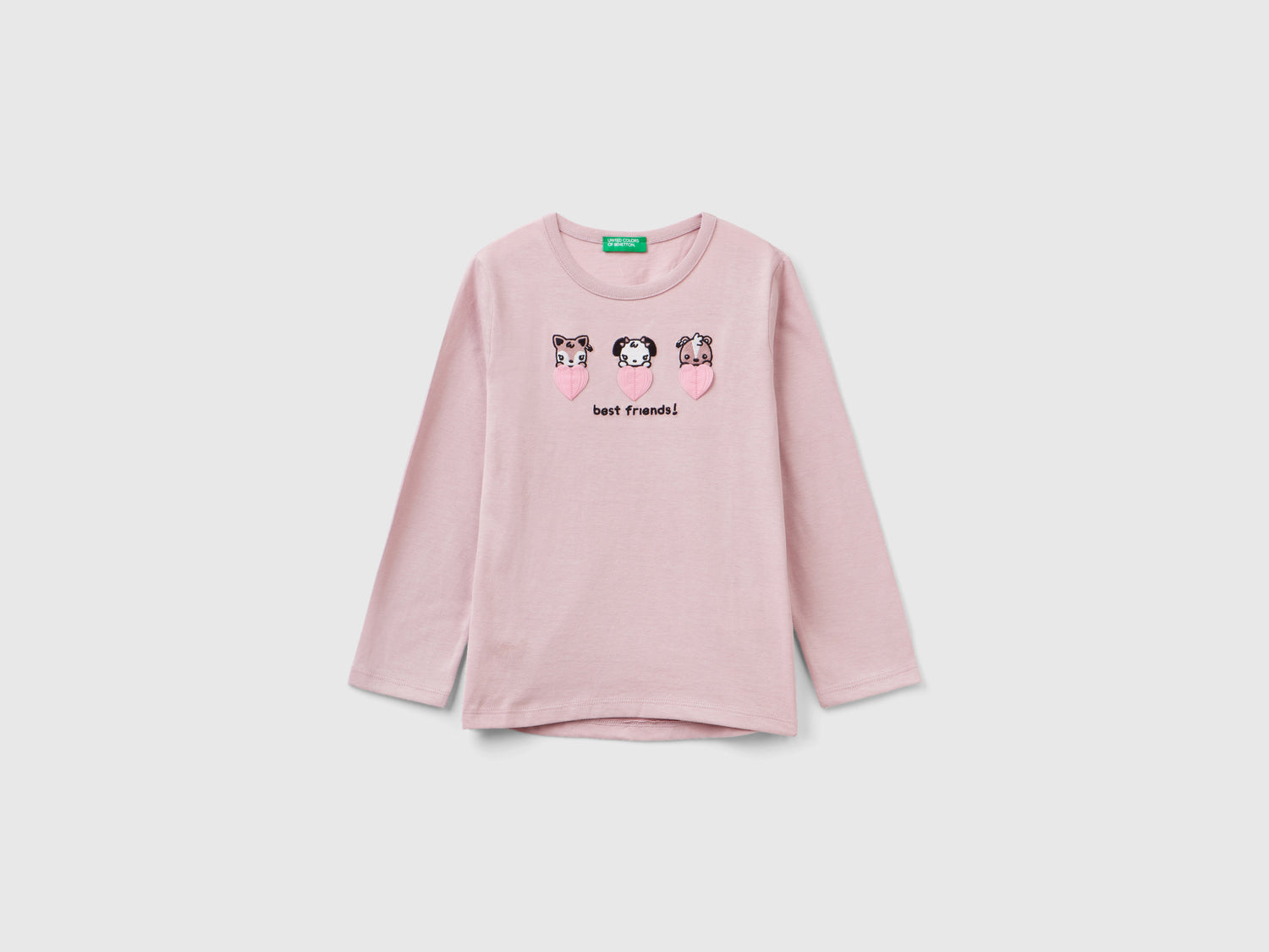 Camiseta con bordados y aplicaciones da bimba rosa | Benetton Outlet