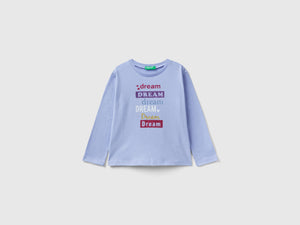 Calda t-shirt con stampa e glitter