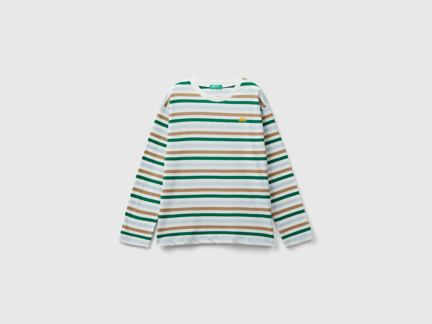 T-shirt a righe 100% cotone da bambino multi-color | Benetton Outlet