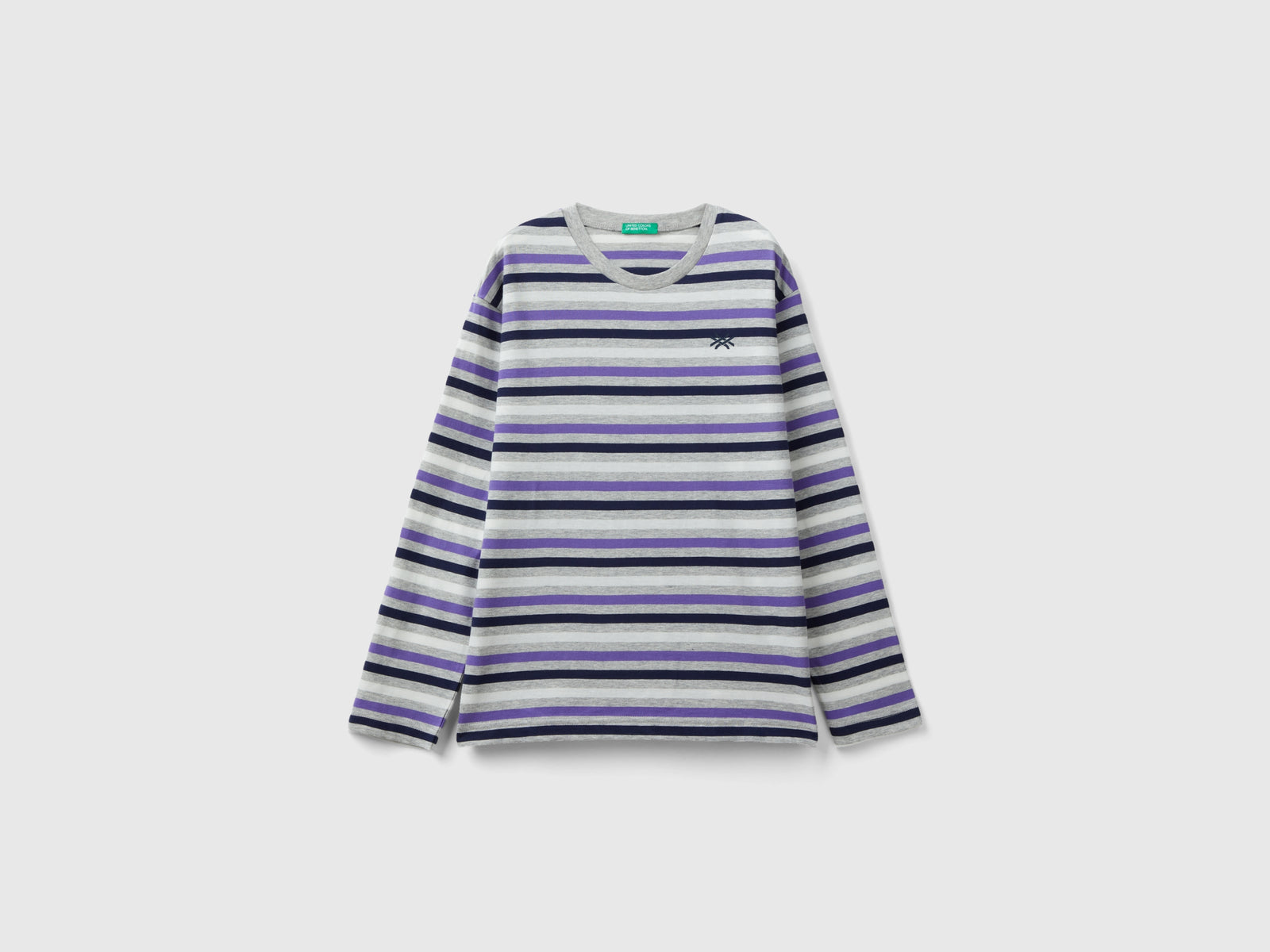 T-shirt a righe 100% cotone da bambino multi-color | Benetton Outlet