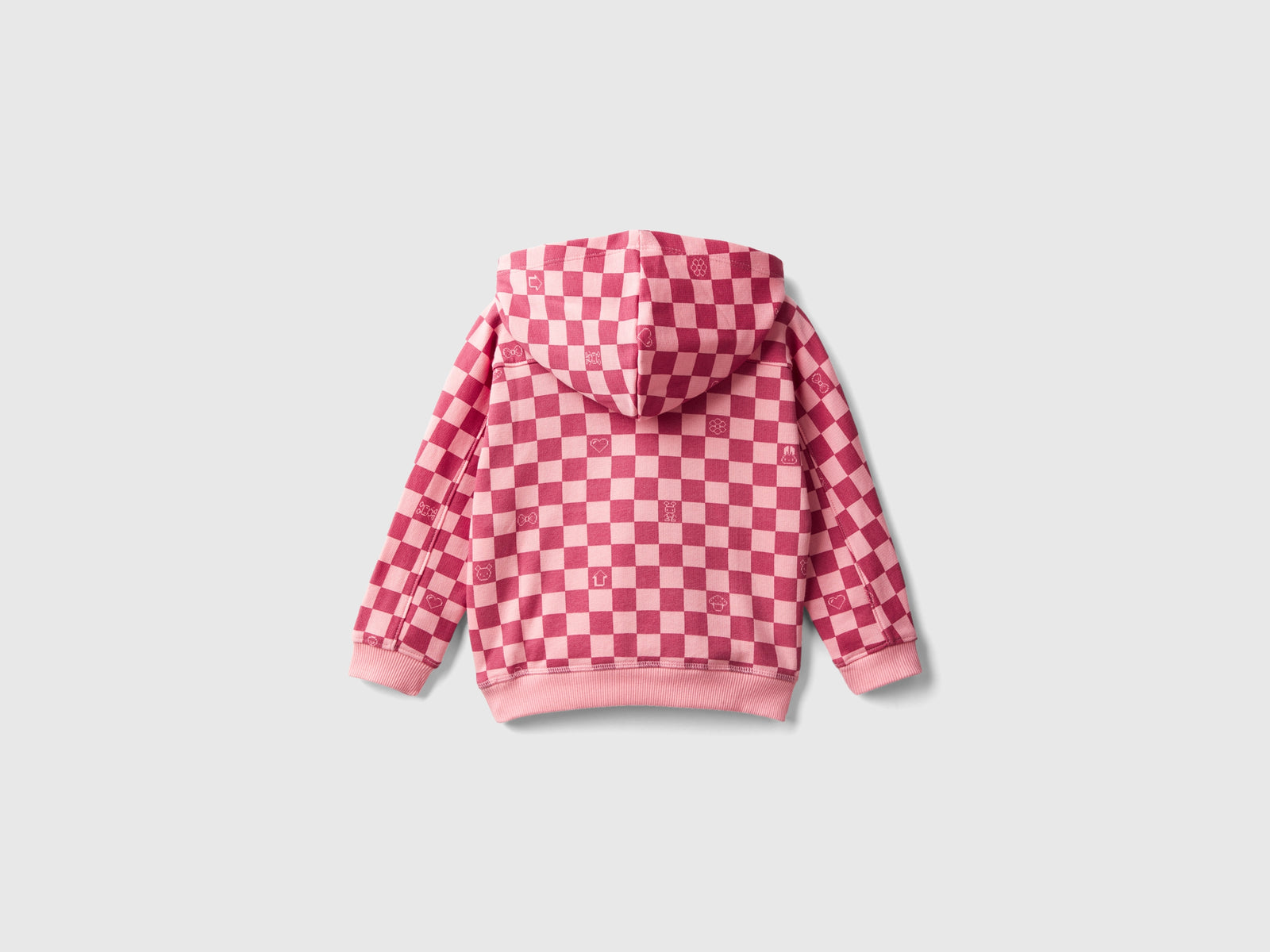 Felpa a scacchi con cappuccio da bimba multi-color 2 | Benetton Outlet