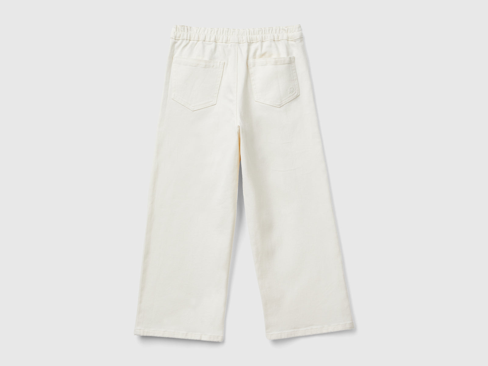 Pantaloni a vita alta straight fit da bambina bianco panna 2 | Benetton Outlet