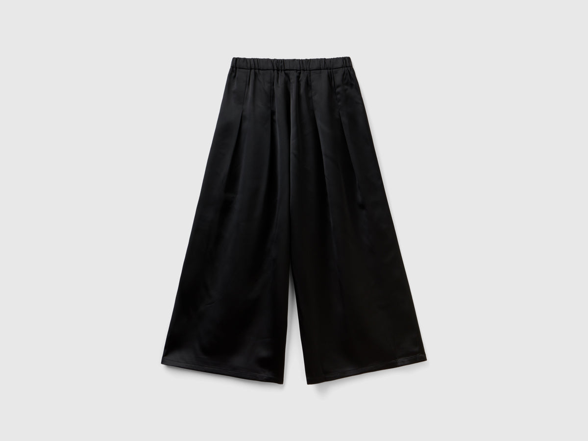 Satin palazzo trousers