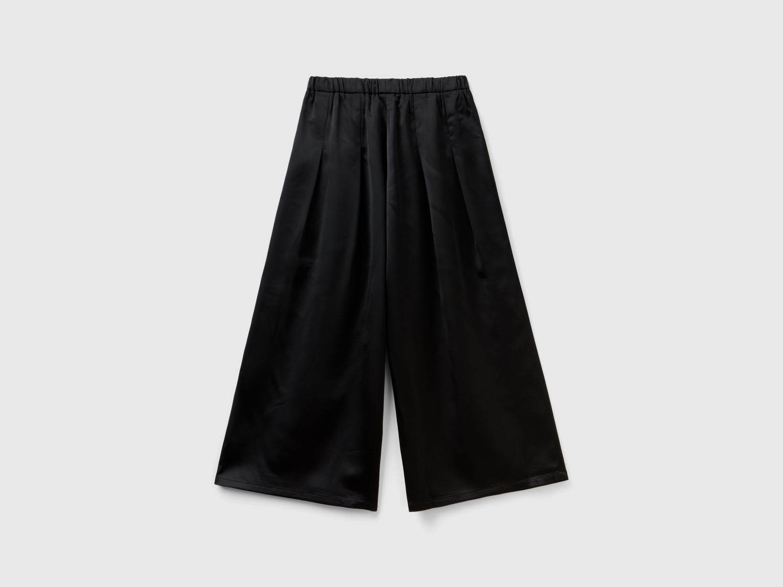 Satin palazzo trousers da bambina nero 2 | Benetton Outlet