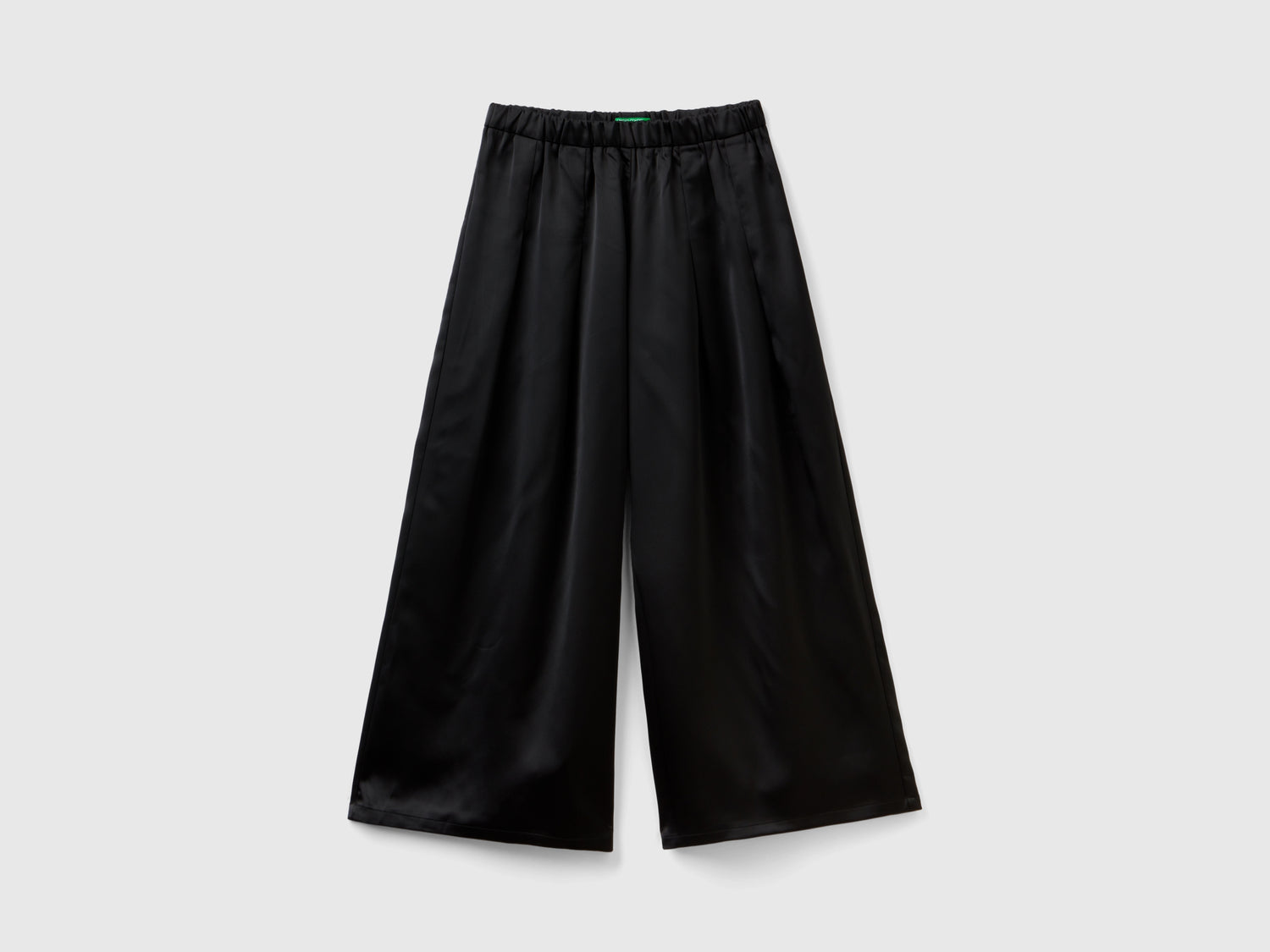Satin palazzo trousers da bambina nero | Benetton Outlet