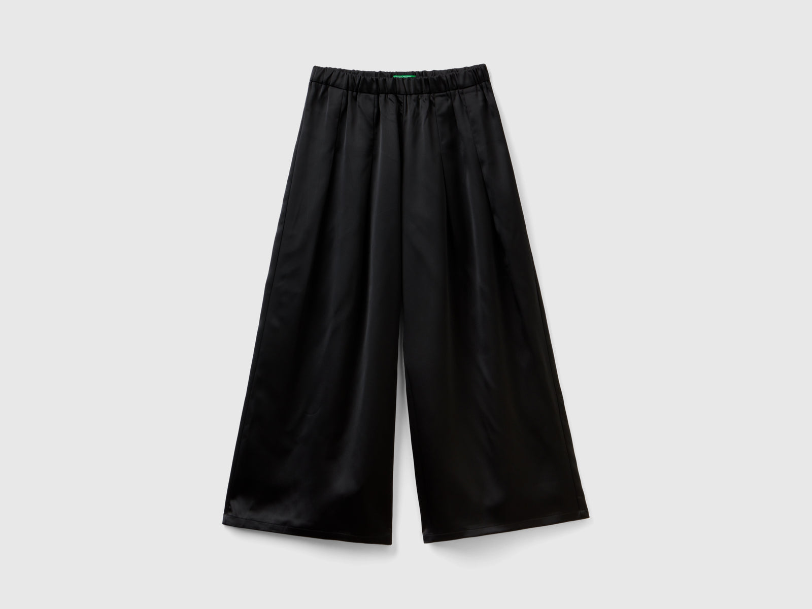 Satin palazzo trousers da bambina nero | Benetton Outlet