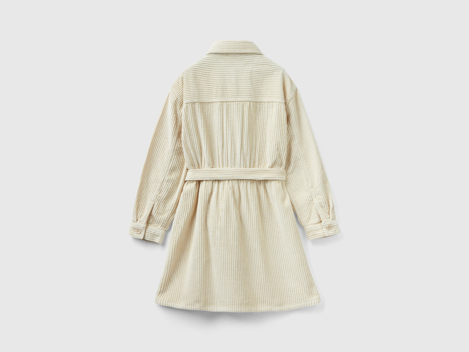 Chemisier in velluto a coste da bambina beige 2 | Benetton Outlet