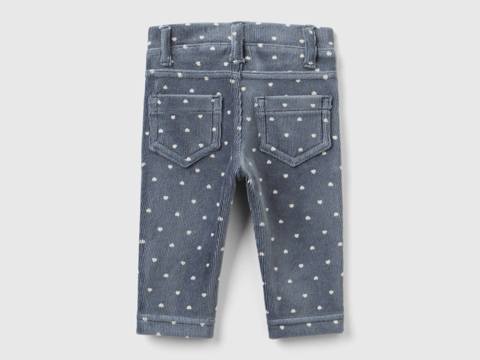 Chenille heart print trousers da neonato grigio scuro 2 | Benetton Outlet