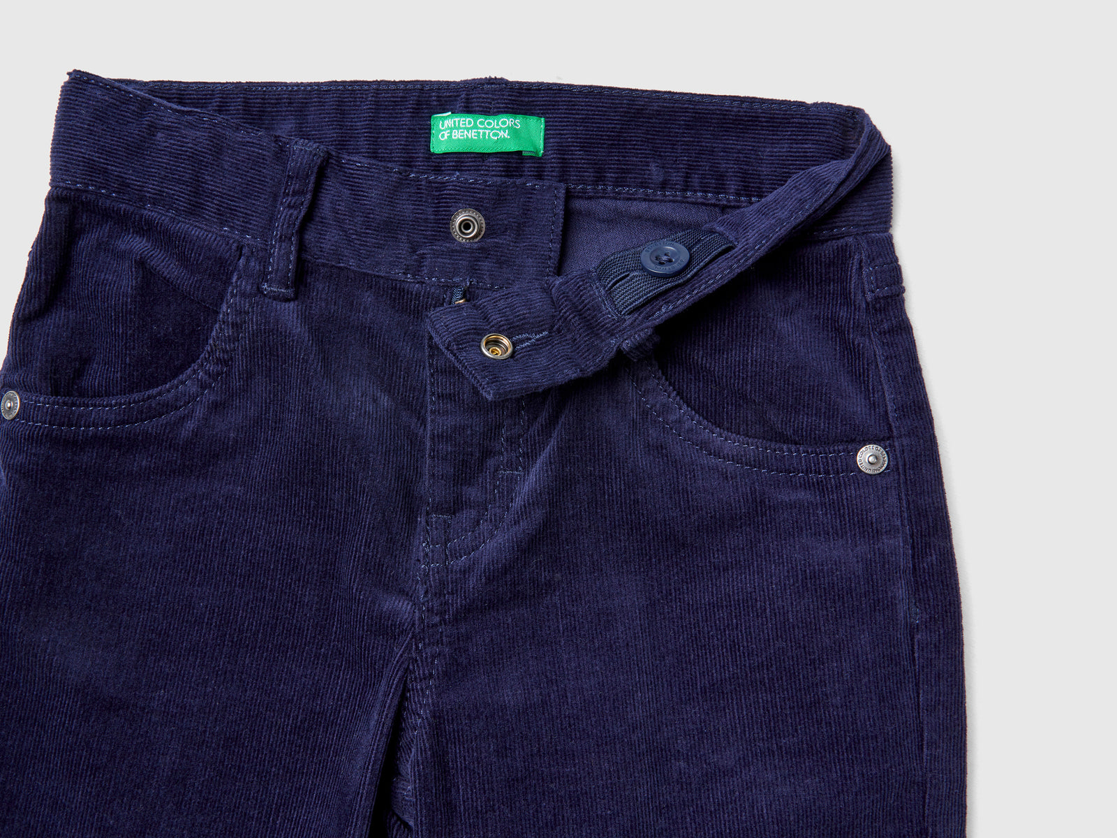Pantaloni in velluto stretch da bimbo blu scuro 3 | Benetton Outlet