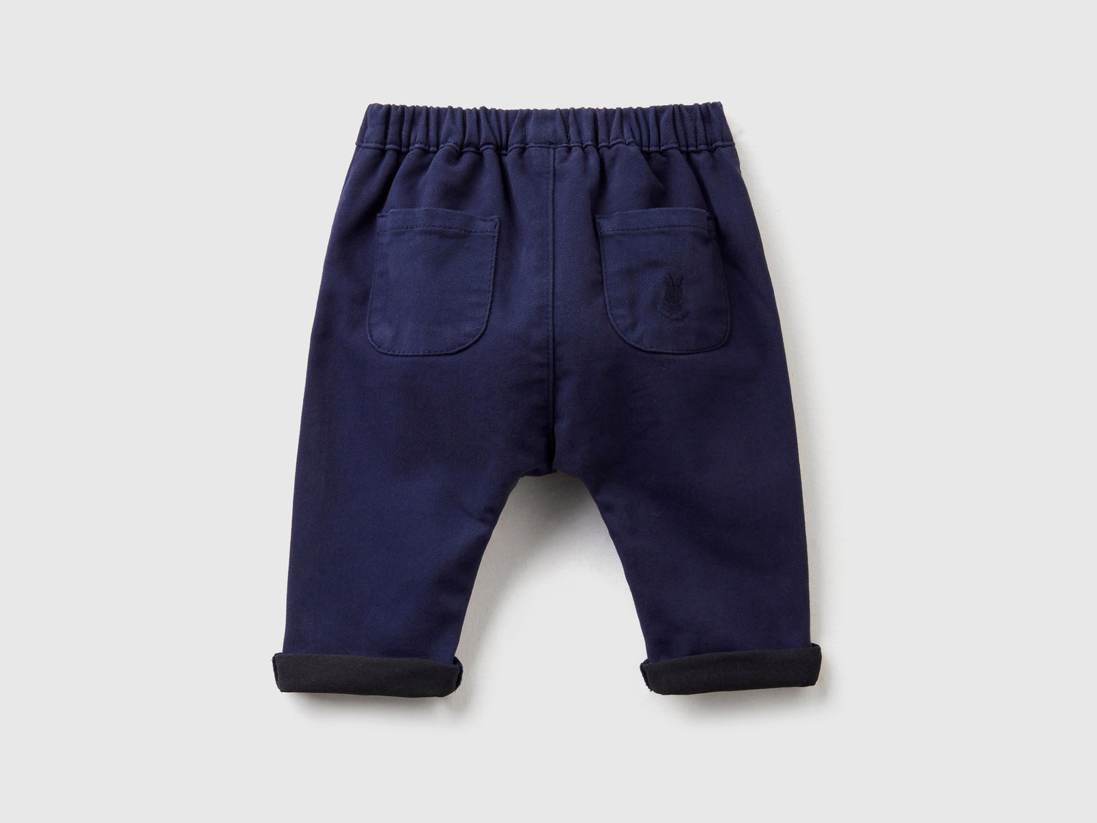 Stretch cotton blend trousers da neonato blu scuro 2 | Benetton Outlet