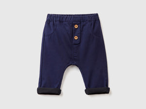 Stretch cotton blend trousers
