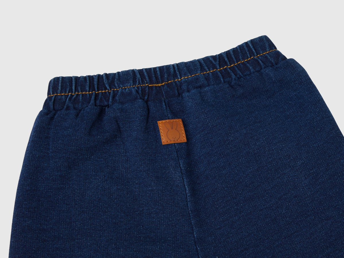 Denim-effect sweatpants
