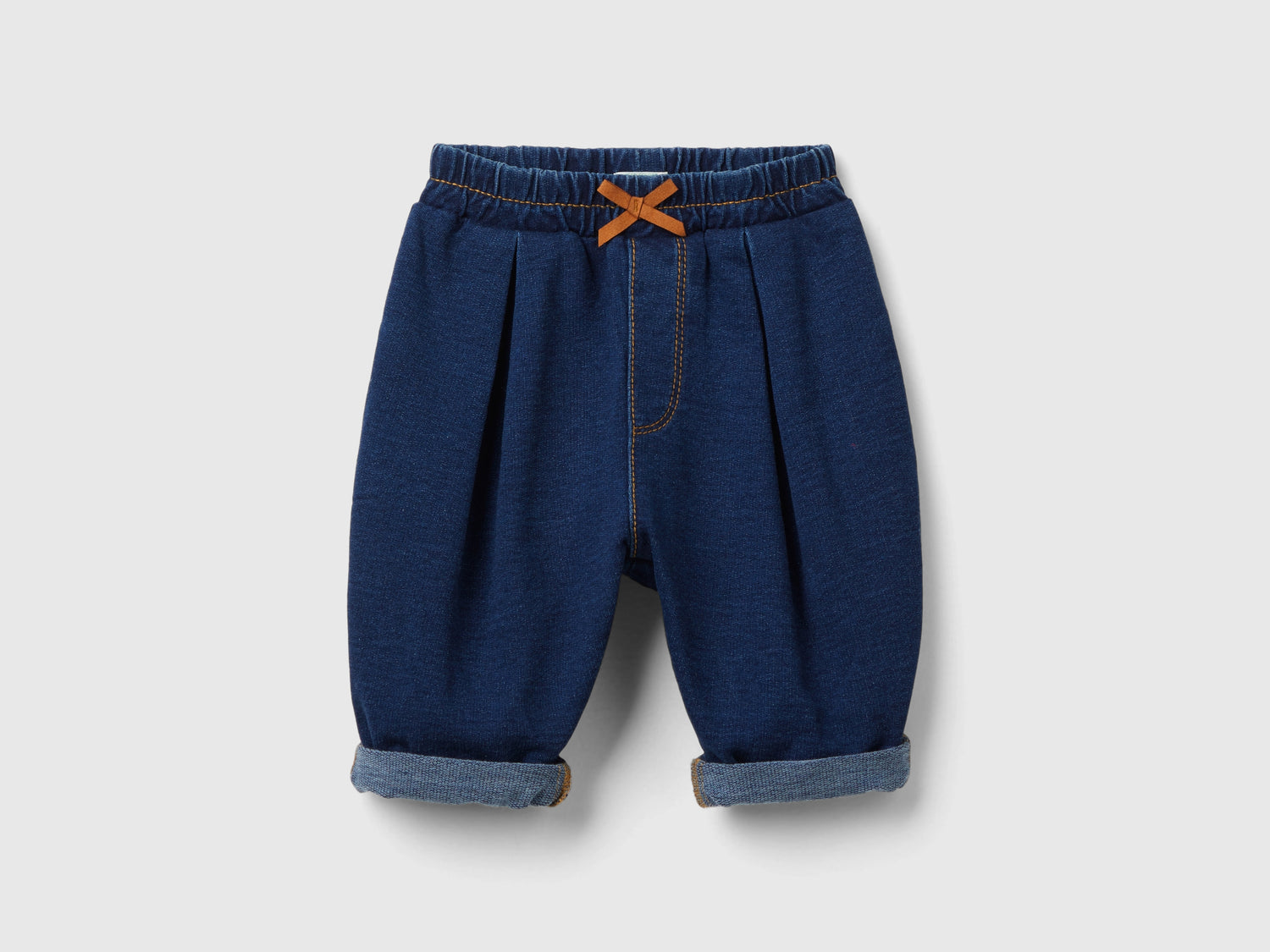 Pantaloni in felpa effetto denim da neonato blu scuro | Benetton Outlet