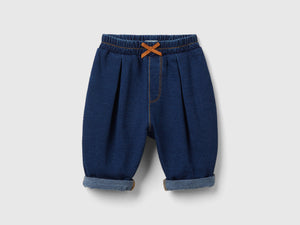 Denim-effect sweatpants