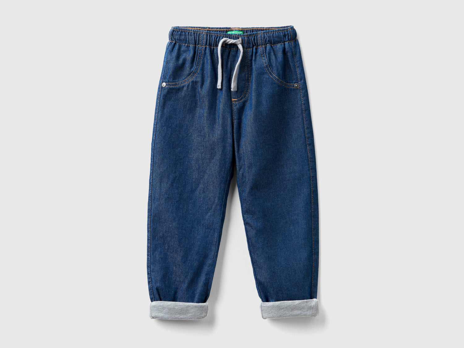 Joggers foderati in jeans leggero da bimbo blu scuro | Benetton Outlet