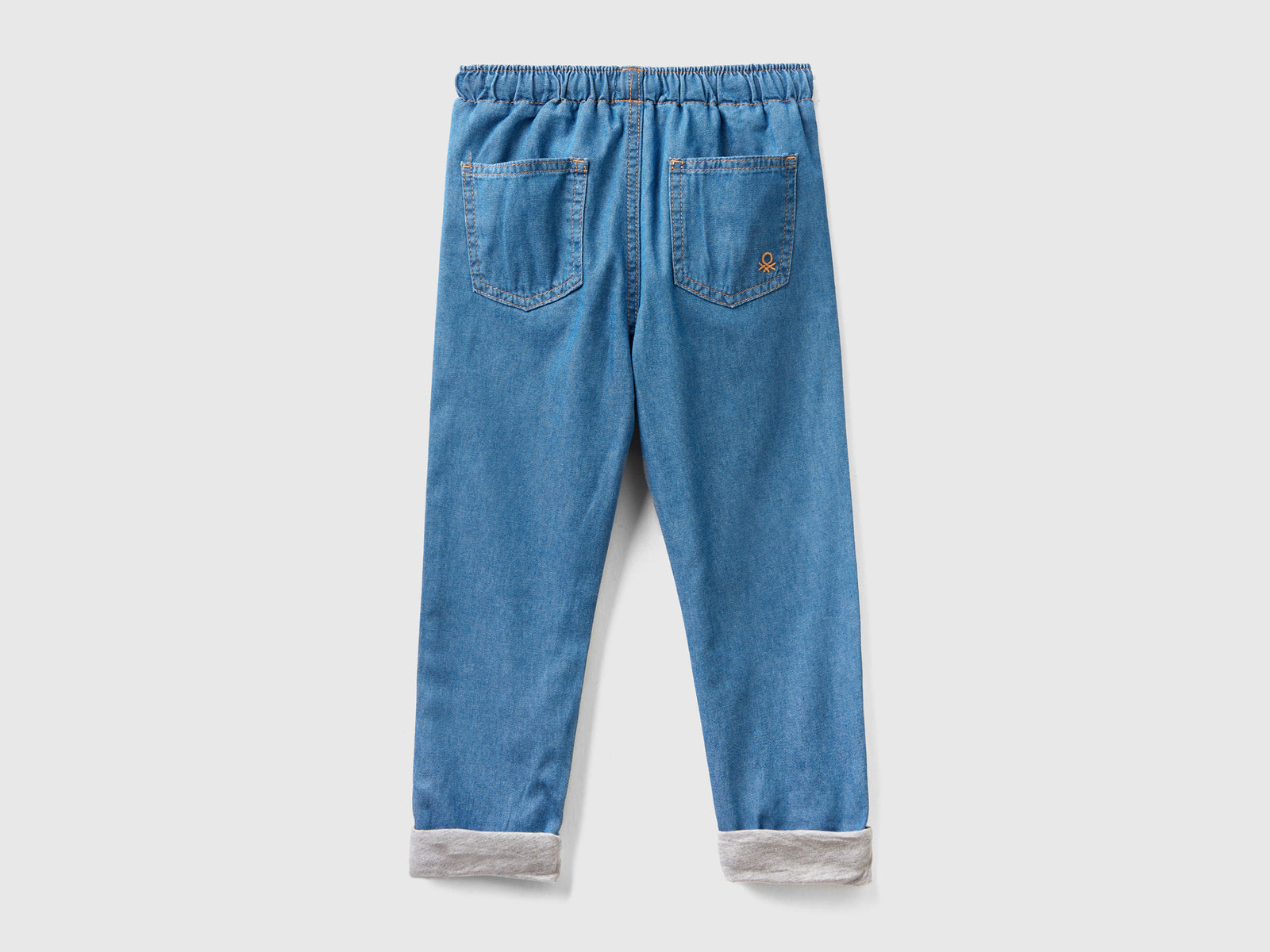 Joggers foderati in jeans leggero da bimbo celeste 2 | Benetton Outlet