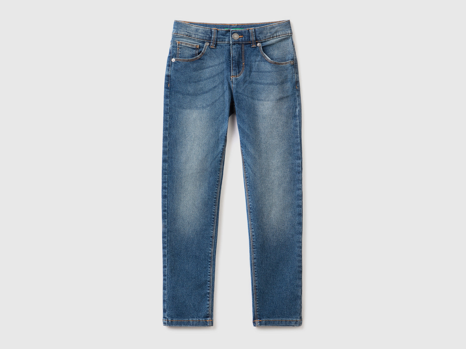 Jeans slim fit cinque tasche da bambina blu | Benetton Outlet